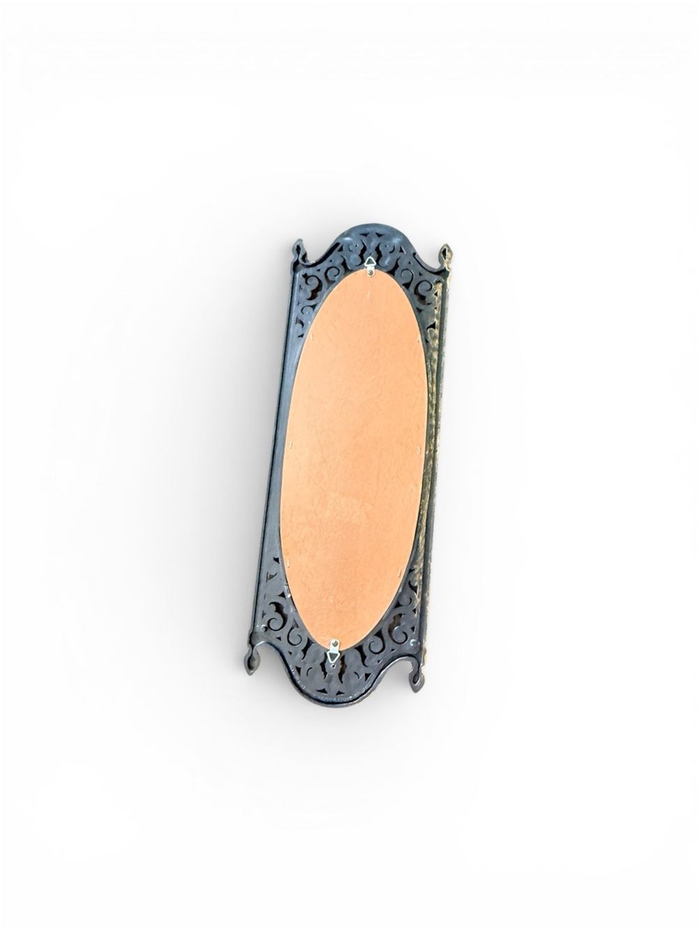 Vintage Homco Filigree MIRROR 25”x8,5” Ornate Black Gold Hollywood Glamour USA - Picture 14 of 15